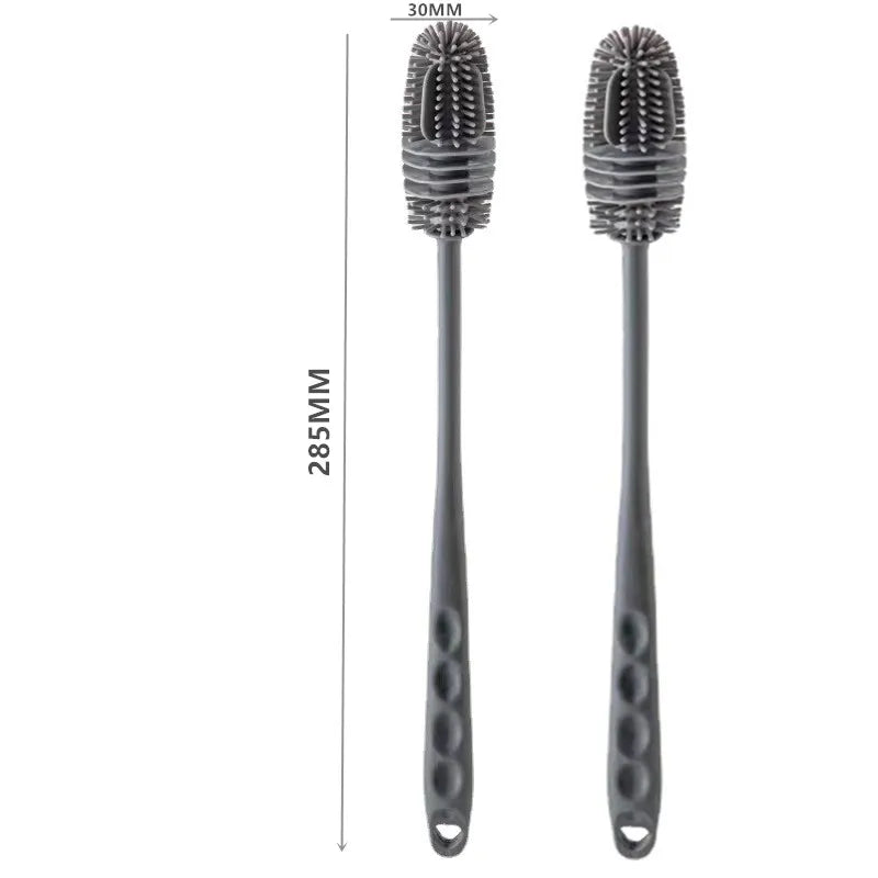 Silicone Cup Brush – Long Handle Bottle & Glass Cleaner Bottle Cleaning Brush SPOT 2PCS Grey