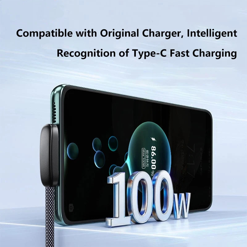 90° Elbow 100W USB-C Braided Fast Charging Cable | 6A USB-C Charging Cable SPOT