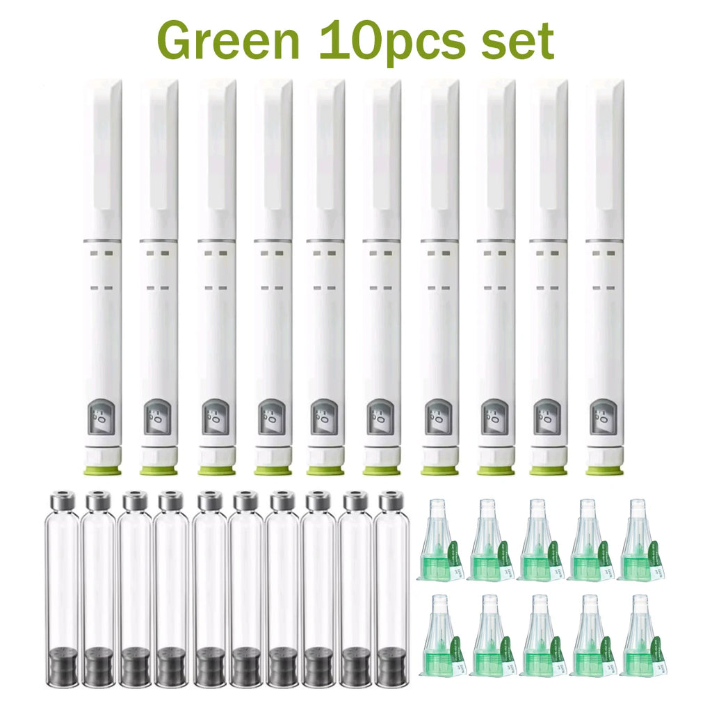 10-Pack 3ml Disposable Peptide Applicator Pens – 60U Portable Peptide Applicator Pen SPOT 4mm Green 10 set 1 set