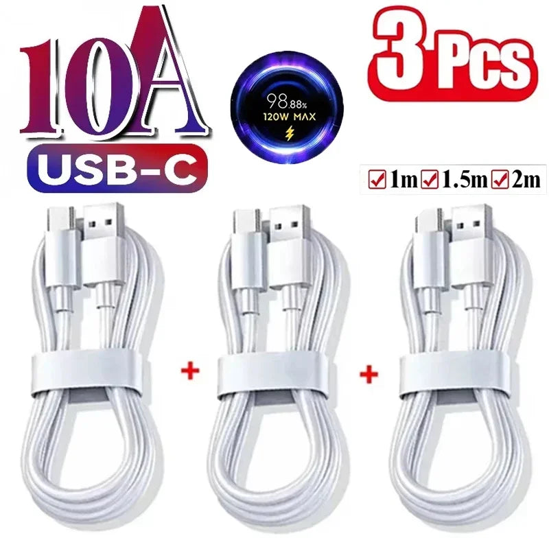 120W USB to USB-C Fast Charging Cable 10A – 1M 1.5M 2M USB-C Charging Cable SPOT