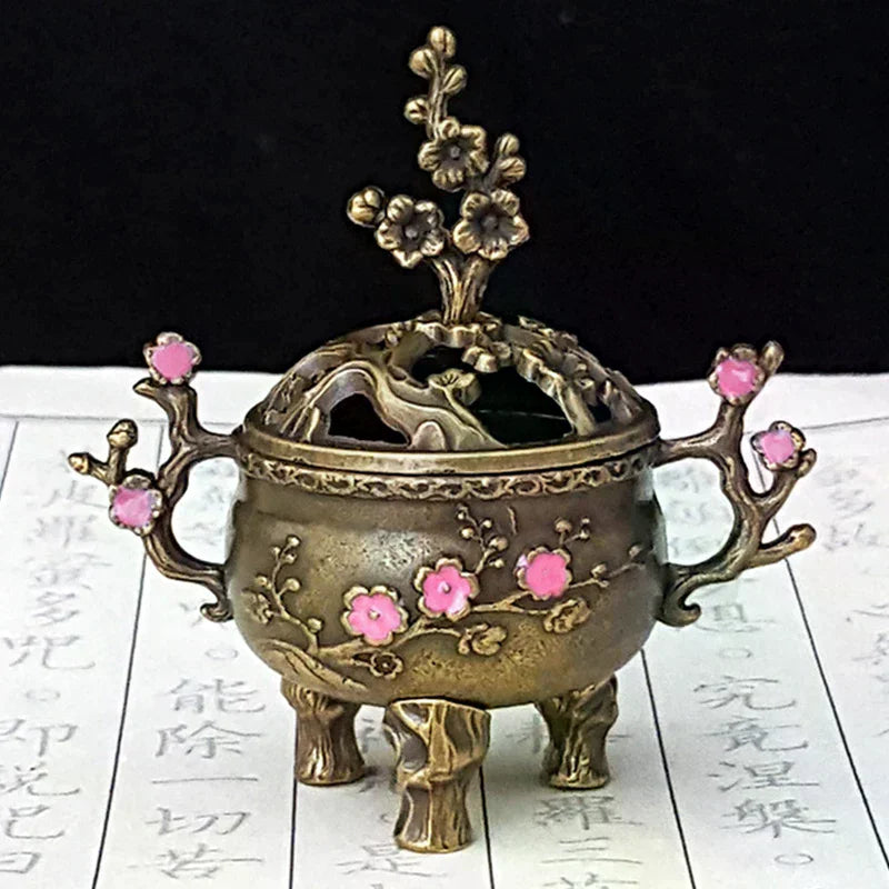 Mini Plum Blossom Incense Burner Bowl – Zinc Alloy Lotus Holder Incense Burner SPOT