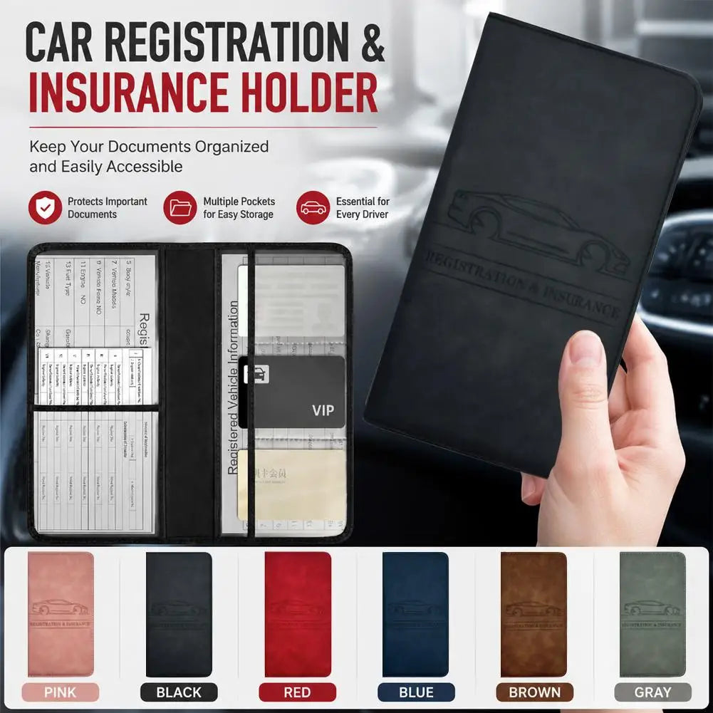PU Leather Car Document Holder – Registration & Insurance Wallet Car Document Wallet SPOT