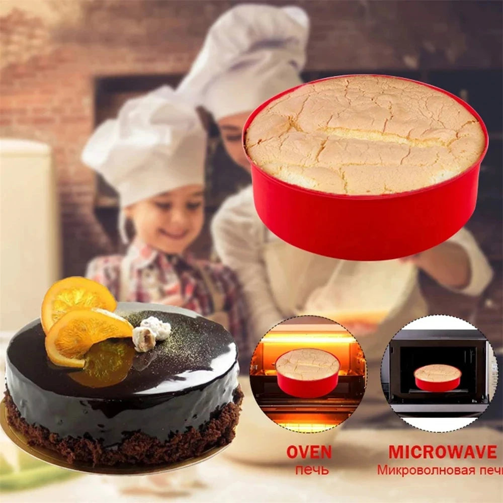 Silicone Round Cake Pan – Nonstick Reusable Baking Mold 4/6/8" Silicone Cake Pan SPOT