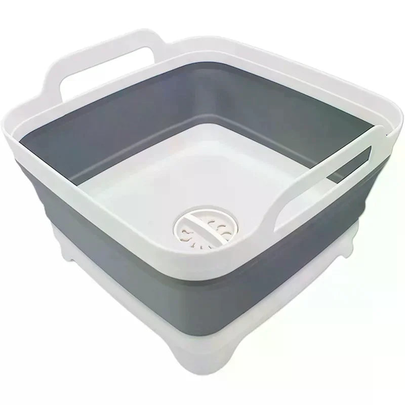 9L Collapsible Wash Basin with Drain Plug – BPA-Free Dish Tub Collapsible Wash Basin SPOT