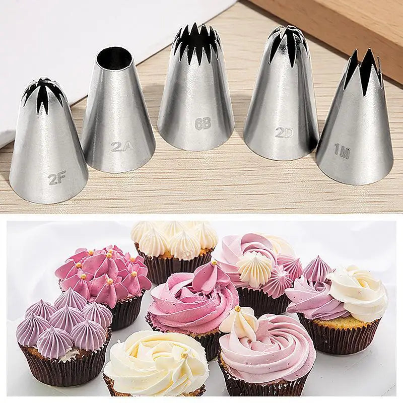 Stainless Steel Icing Piping Tips – Reusable Cake Nozzles Cake Decorating Nozzle SPOT