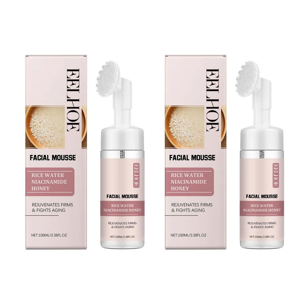 EELHOE Rice Water Cleansing Mousse – Brightening Foam Face Wash Foaming Facial Cleanser SPOT 2 x 100ml Boxed