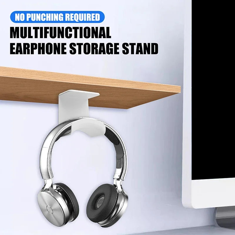 Adhesive Headphone Stand – Wall Mount & Under-Desk Hanger Headphone Stand SPOT