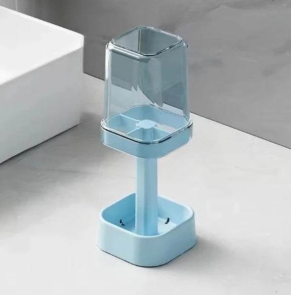 Toothbrush & Toothpaste Storage Rack with Mouthwash Cup Bathroom Storage Rack SPOT Blue