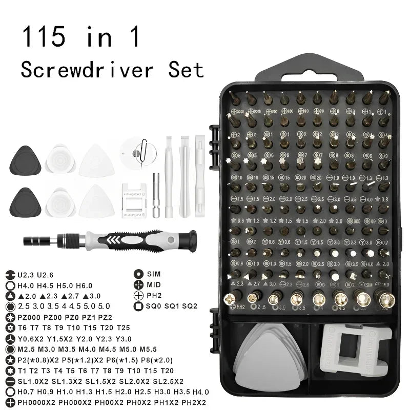 115-in-1 Precision Screwdriver Set – Magnetic Repair Tool Kit Screwdriver Bit Set SPOT