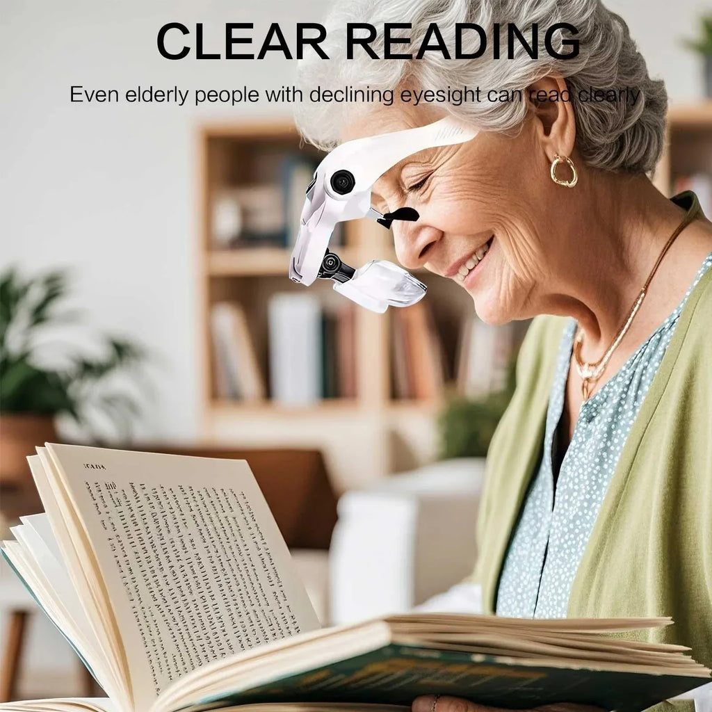 LED Headband Magnifier – 5 Lenses, 2 LED Lights, Adjustable Headband Magnifier SPOT