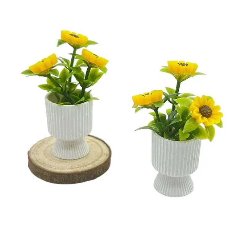 1:12 Miniature Sunflower Potted Plant – Dollhouse Decor Dollhouse Miniature SPOT Default Title
