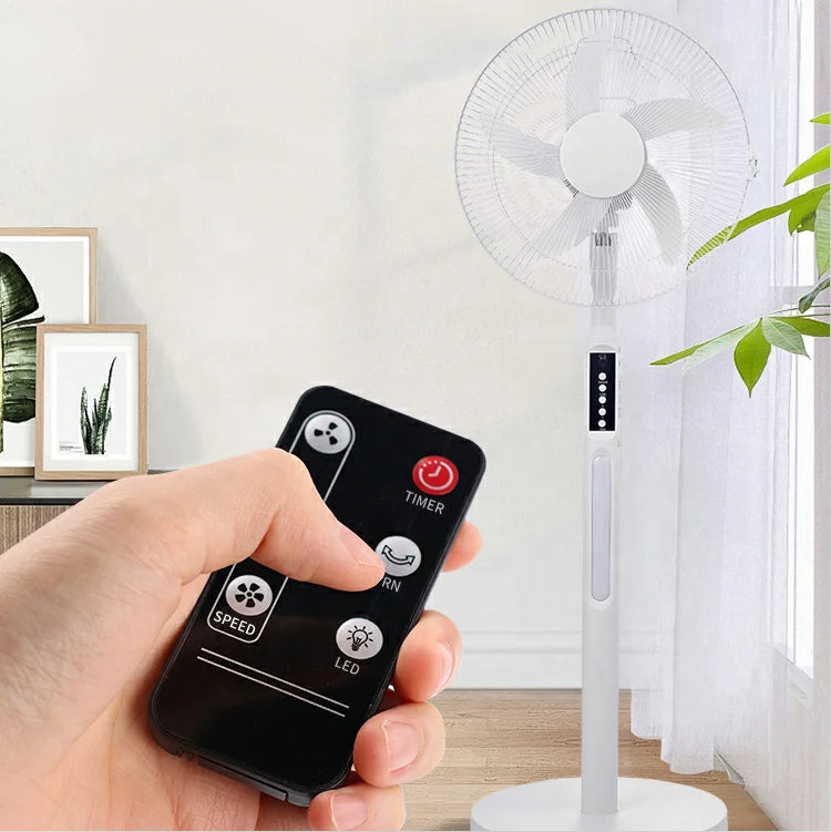 16-Inch Rechargeable Solar Standing Fan with LED Light Solar Standing Fan SPOT