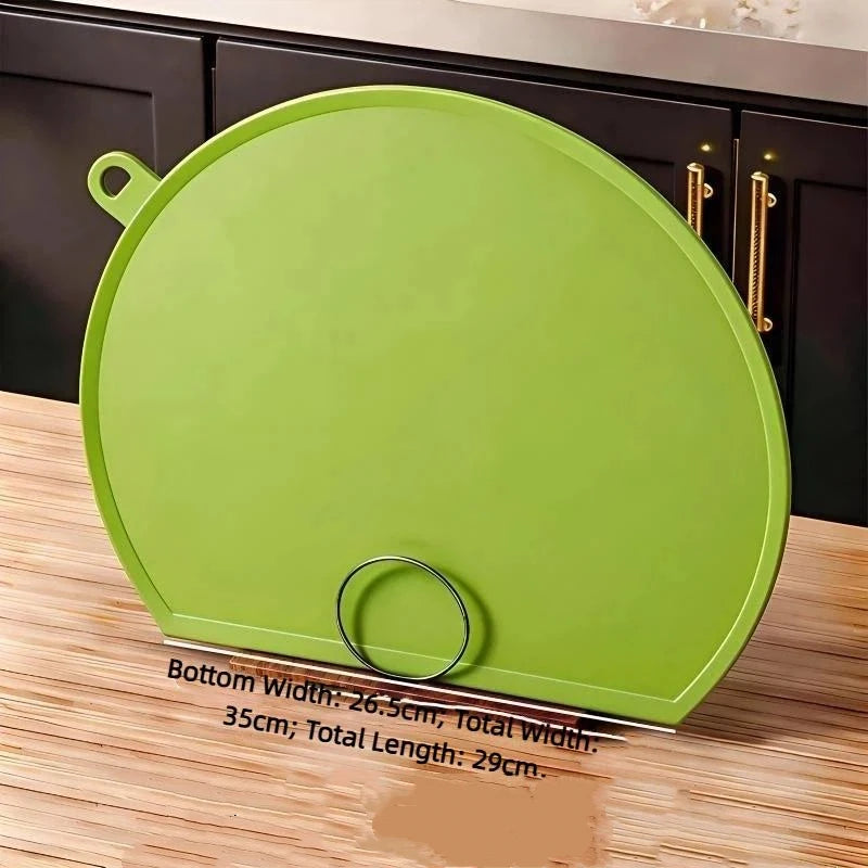 Double-Sided PP Cutting Board – D-Shape Self-Draining Chopping Block Cutting Board SPOT Green