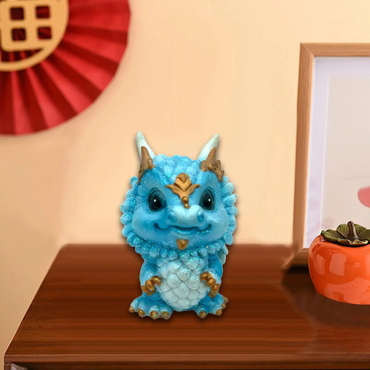 Cartoon Dragon Figurine Resin Statue – Desk & Car Décor Dragon Figurine SPOT Blue