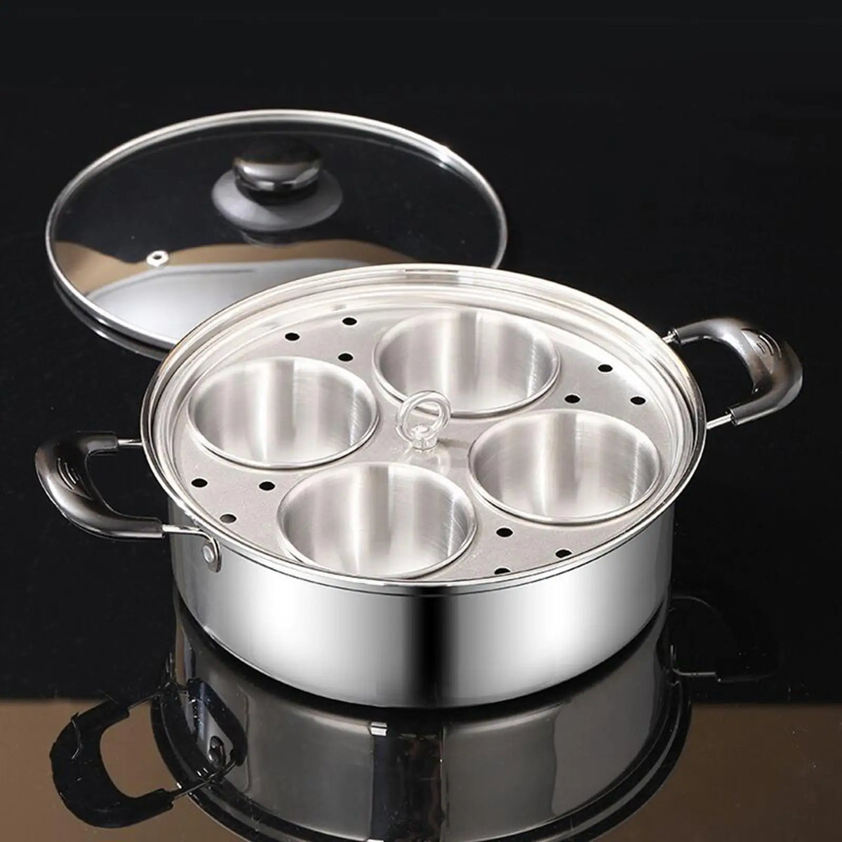 Stainless Steel Steamer Pot with Lid – Egg & Veggie Steamer Steamer Pot SPOT Default Title