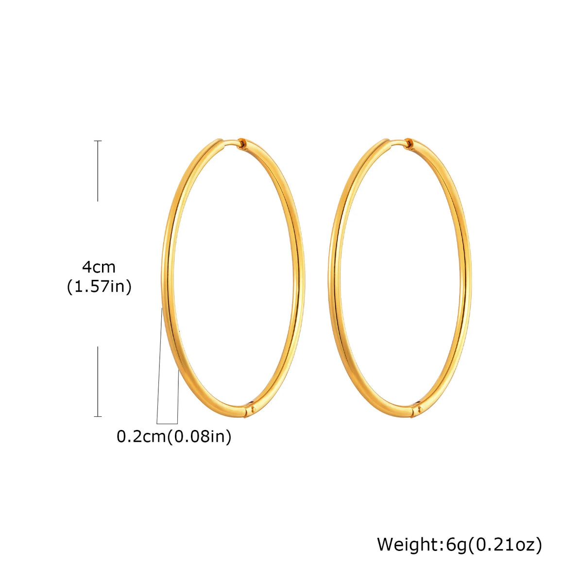 Women's Gold Hoop Earrings – Hypoallergenic Stainless Steel Hoop Earrings SPOT EH-781G-40
