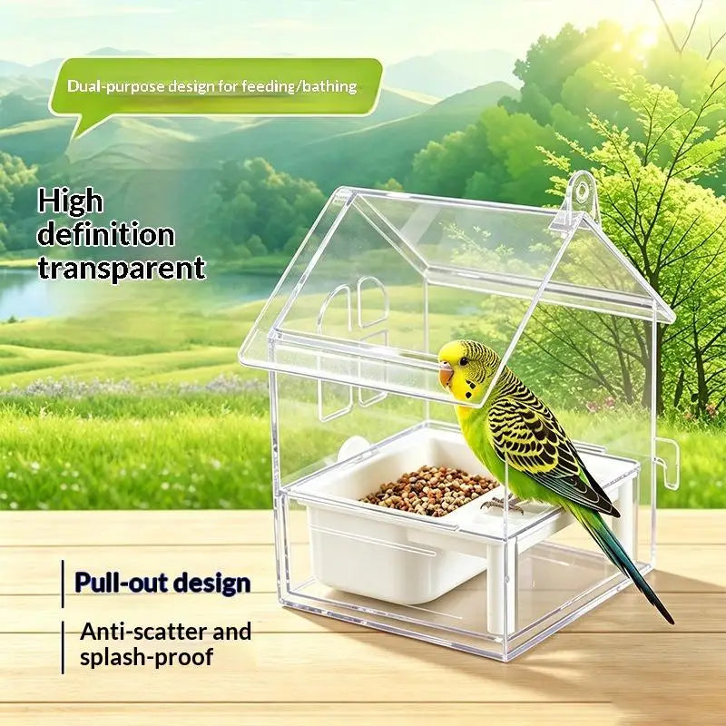 Hanging Bird Feeder Bowl – Anti-Scatter for Parrots & Lovebirds Bird Cage Feeder SPOT