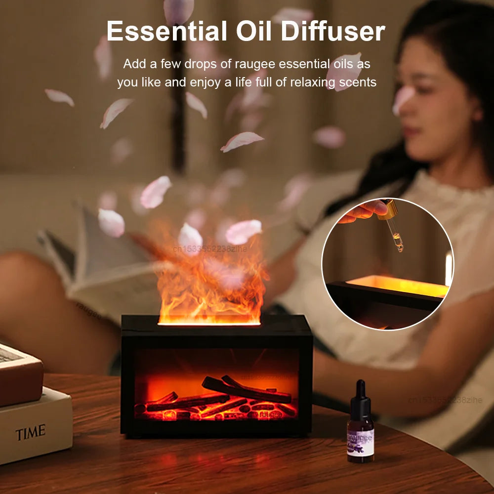 Mini Fireplace Flame Aroma Diffuser & Humidifier with LED Light Aroma Diffuser Humidifier SPOT