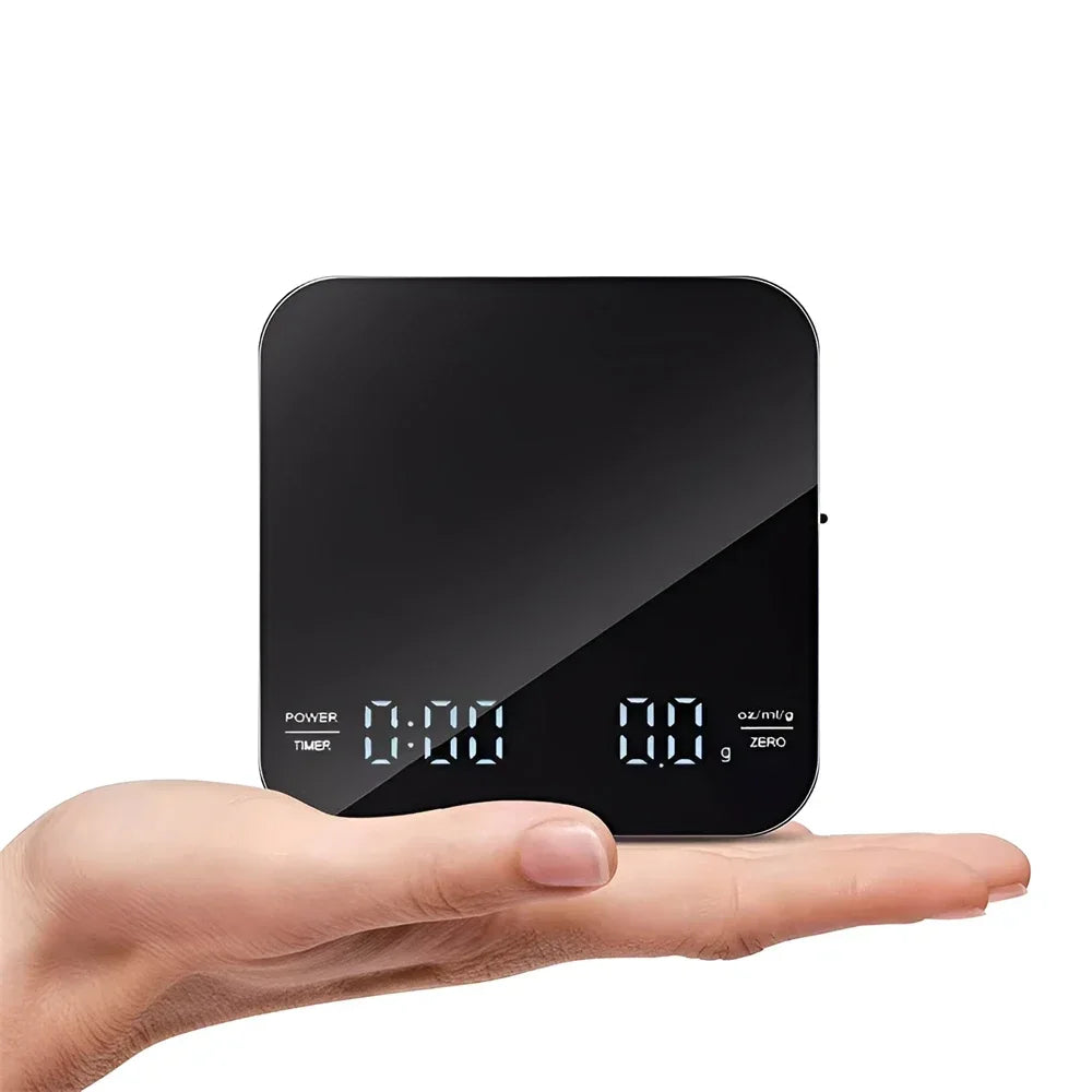 Digital Coffee Scale with Timer & LED – 3kg/0.1g USB Rechargeable Digital Kitchen Scale SPOT