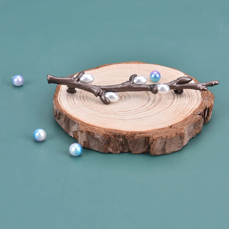 Vintage Pearl Plum Blossom Brooch – Elegant Floral Pin Floral Brooch Pin SPOT
