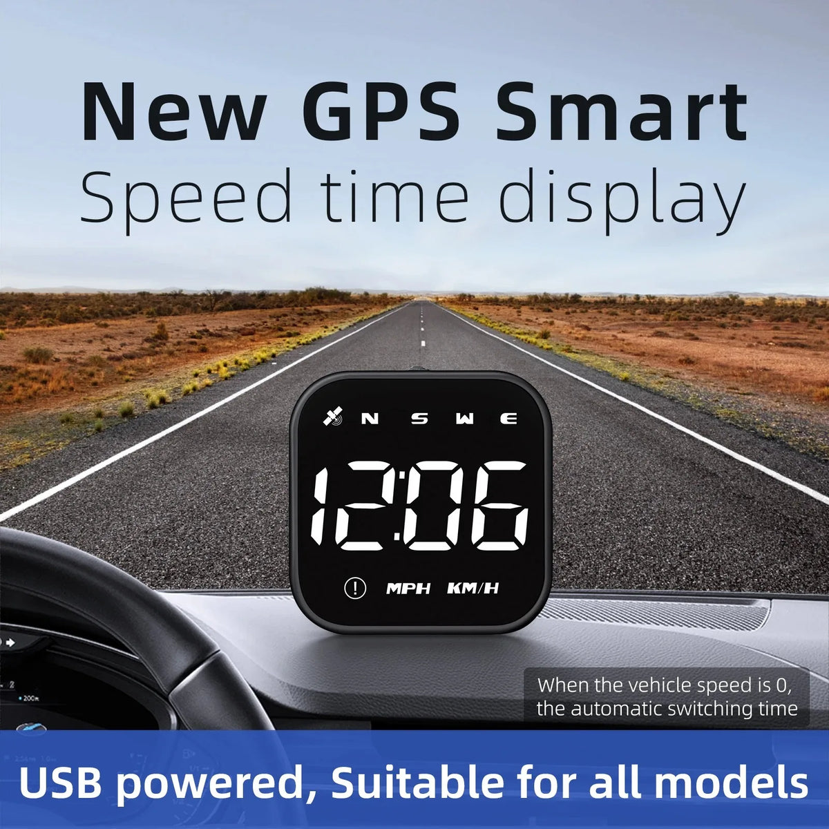 GPS Car HUD Head-Up Display – Digital Speedometer MPH/KMH Car HUD Display SPOT