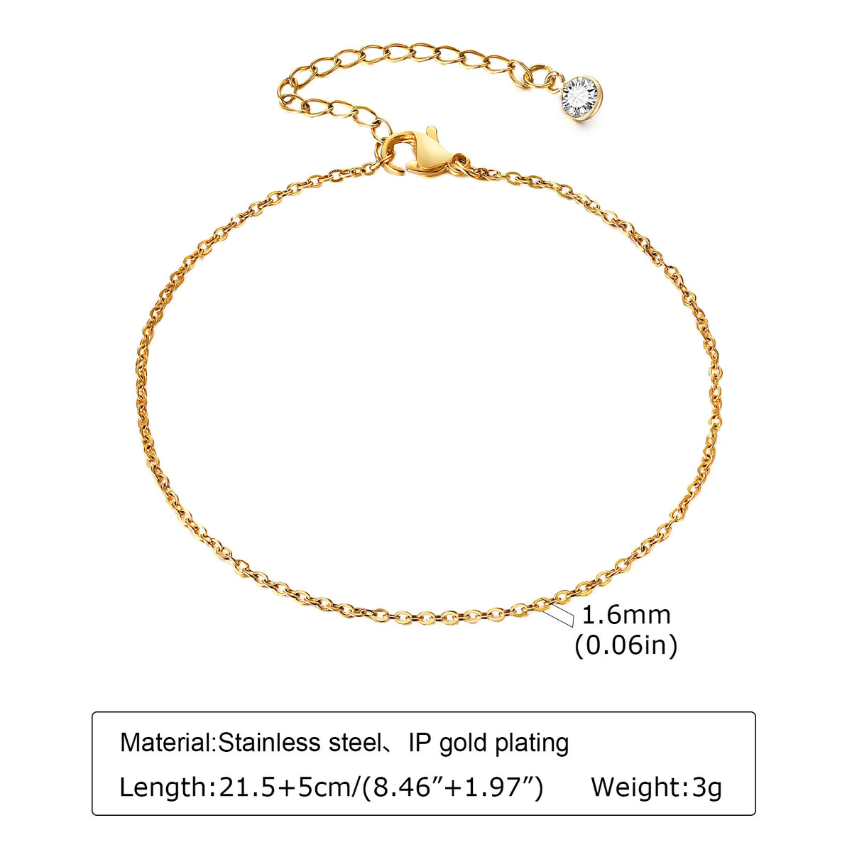 Gold Layered Chain Anklet – Waterproof Boho Beach Jewelry Women Chain Anklet SPOT JC-058G