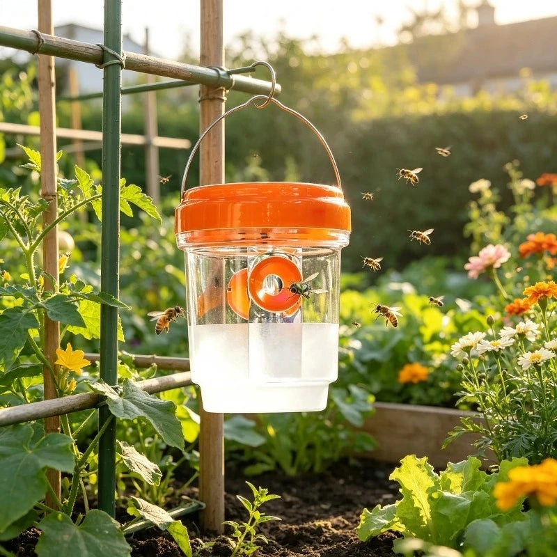Clear Plastic Insect Trap with Lid – Outdoor Fly & Gnat Catcher Outdoor Insect Trap SPOT