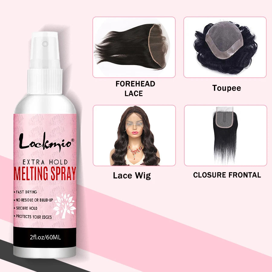 LOCKMIO Wig Melting Spray 60ml – Lace Front Secure Hold Wig Adhesive Spray SPOT
