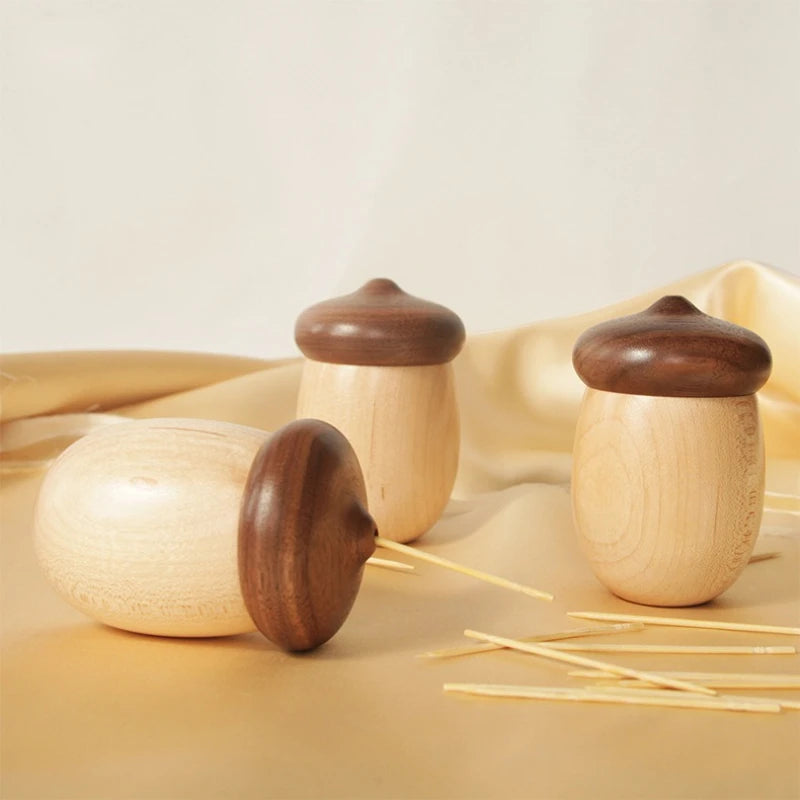 Acorn Wooden Toothpick Holder Dispenser – Home & Office Toothpick Holder SPOT