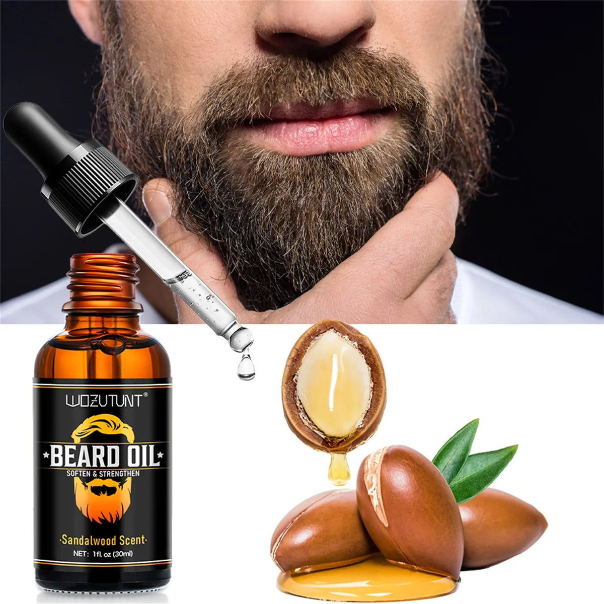 WOZUTUNT Beard Oil 30ml – Softening & Hydrating Beard Serum Beard Oil Serum SPOT Default Title