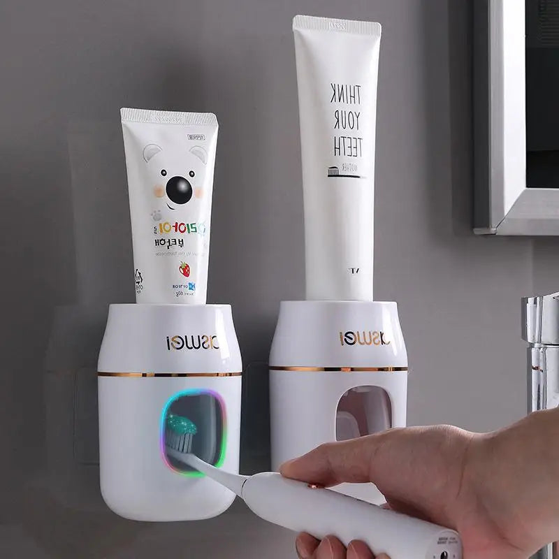 Wall-Mounted Toothpaste Dispenser & Storage Rack – No-Drill Toothpaste Dispenser SPOT
