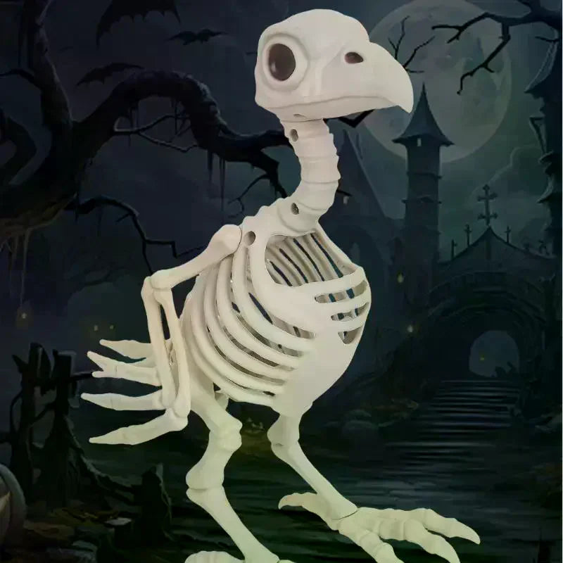 Halloween Animal Skeleton Decor – Wolf, Frog & Crow Props Halloween Skeleton Prop SPOT