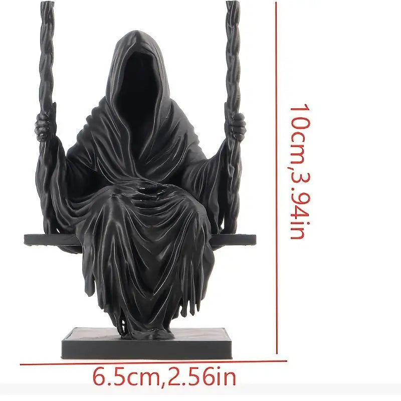 Swinging Grim Reaper Resin Figurine | Gothic Halloween Décor Decorative Figurine SPOT