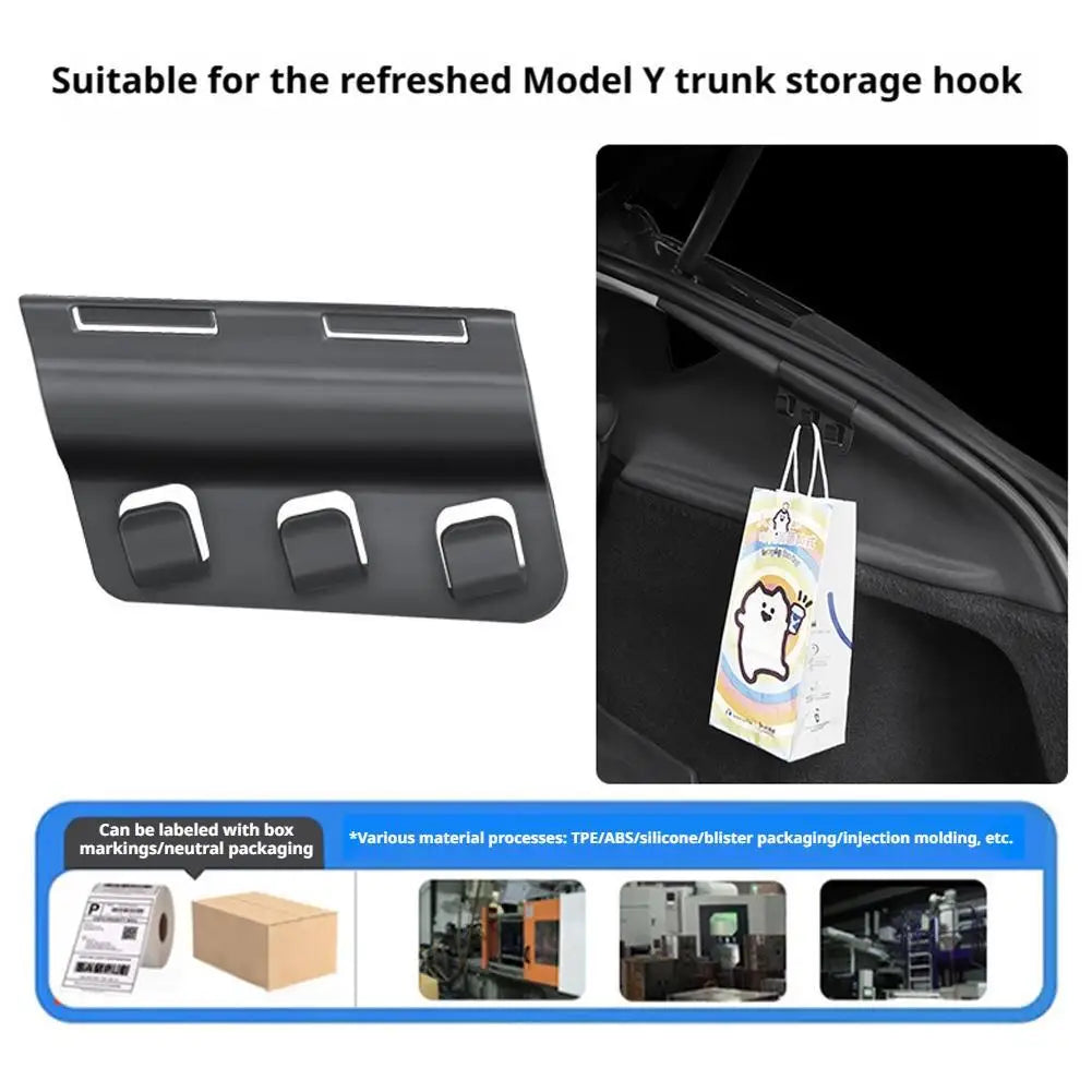 Tesla Model Y/YL Juniper Trunk Hook – 3-Point Cargo Bag Holder Car Trunk Organizer SPOT