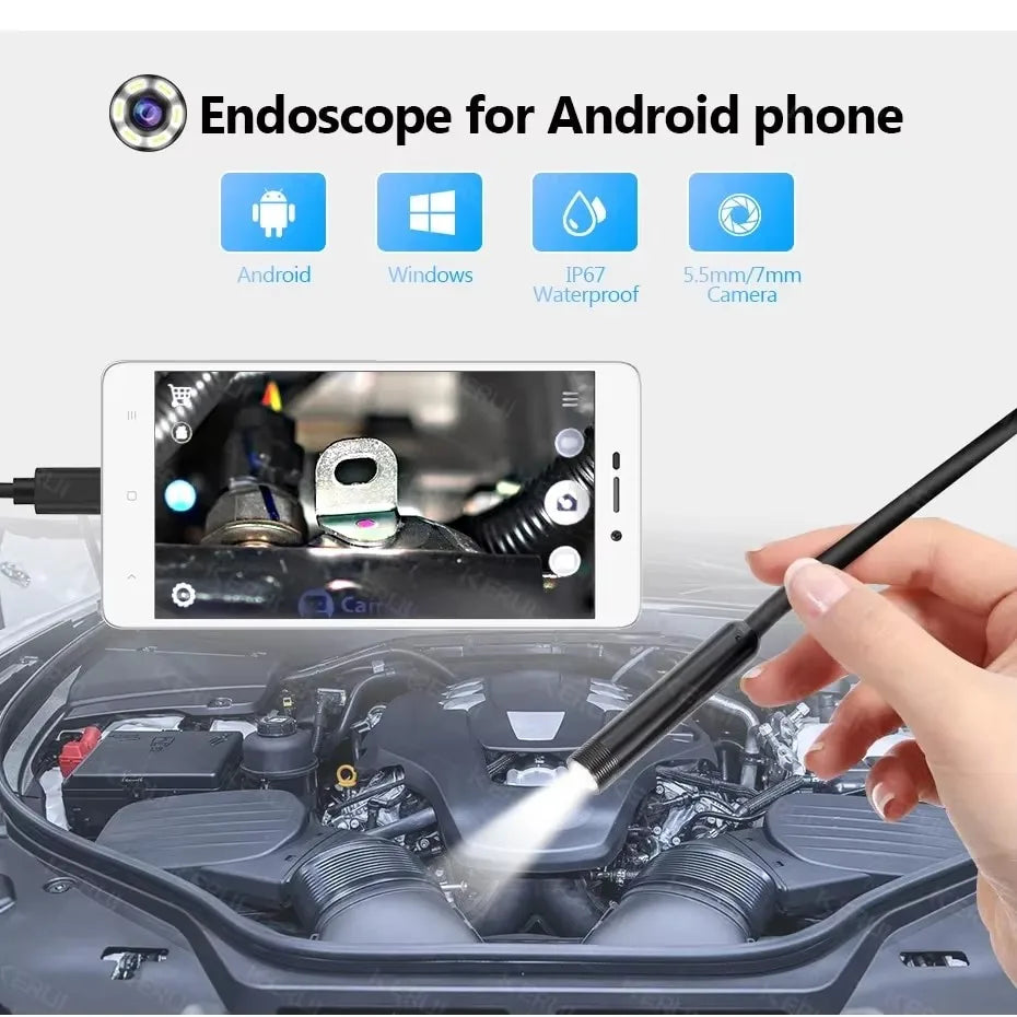 7mm Borescope Inspection Camera 3-in-1 USB Type-C Waterproof Inspection Camera SPOT