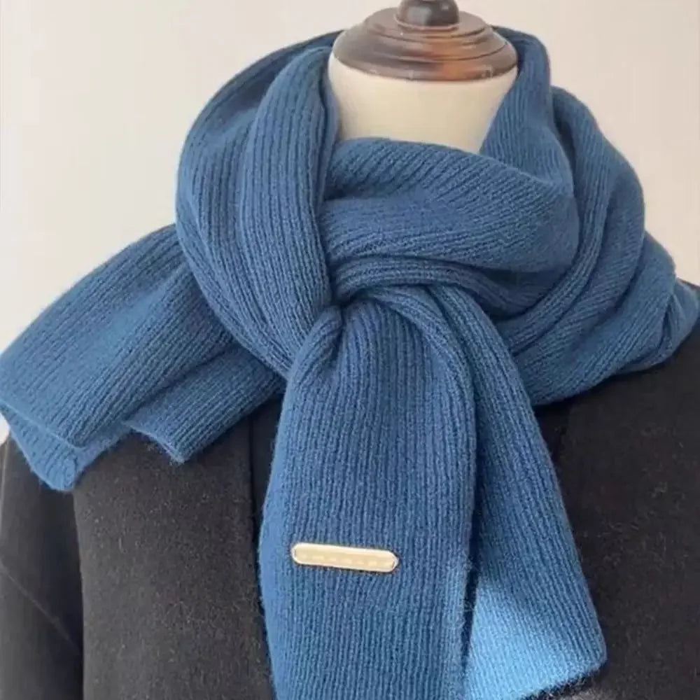 Women's Winter Knit Neck Warmer Cross Scarf – Solid Color Knit Neck Warmer Scarf SPOT