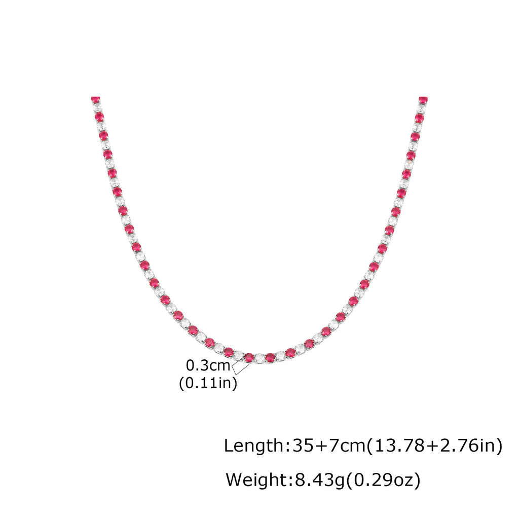 Iced Out Tennis Choker Necklace – 3mm Waterproof Chain Choker Necklace SPOT PNC-161S03 35cm-42cm