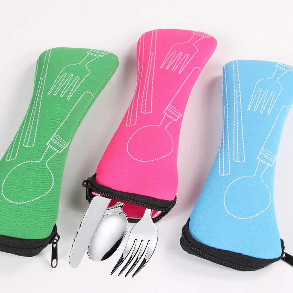 Portable Cloth Cutlery Bag – Travel & Picnic Utensil Pouch Utensil Travel Bag SPOT