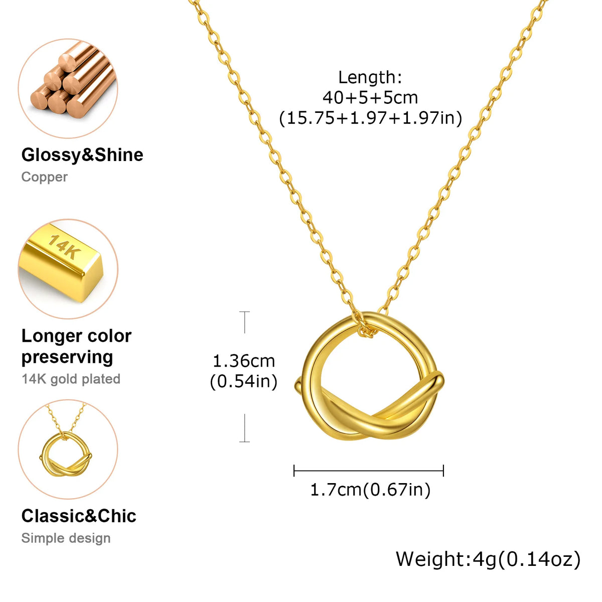 Minimalist Hollow Knot Pendant Necklace – Gold Women's Jewelry Pendant Necklace SPOT