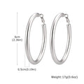 Chunky Gold Hoop Earrings – 18K Plated Stainless Steel 30–60mm Hoop Earrings SPOT 60mm-Silver