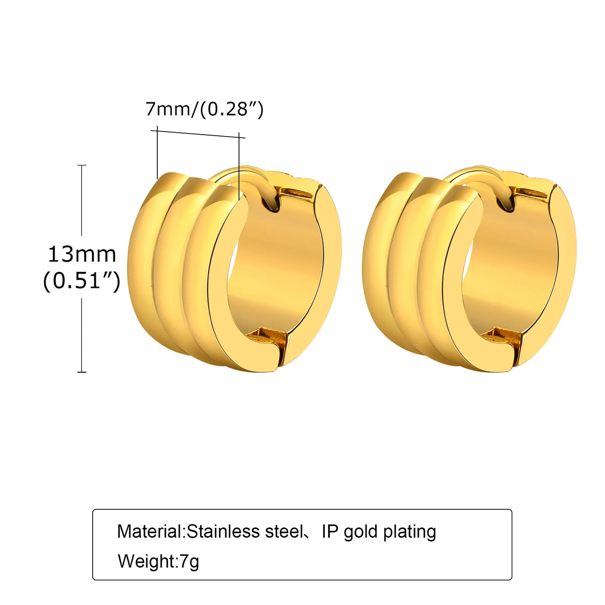 Wide Huggie Hoop Earrings – 18K Gold Plated Stainless Steel Huggie Hoop Earrings SPOT