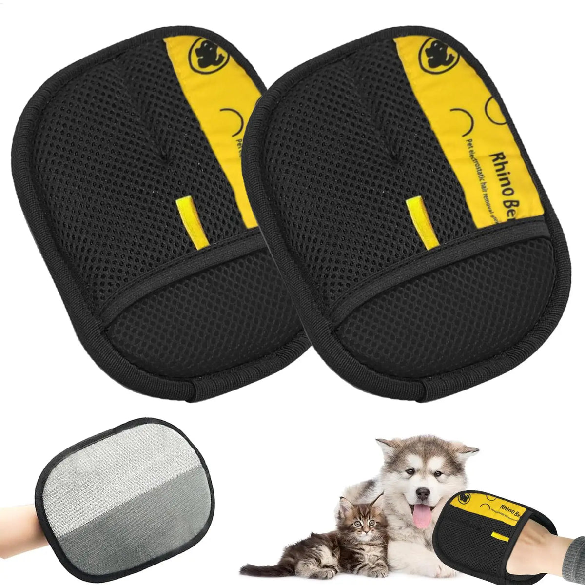 2-Pack Pet Hair Remover Gloves – Reusable Grooming Mitts Pet Grooming Gloves SPOT