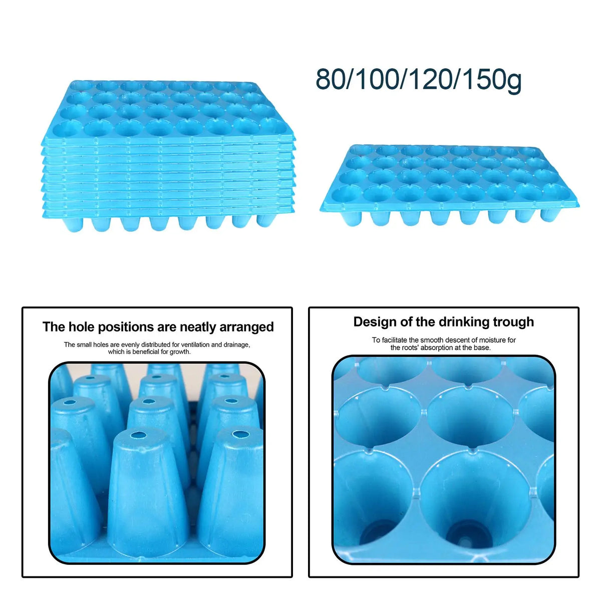 10-Pack 32-Cell Seed Starter Trays – Reusable Indoor Grow Kit Seed Starter Tray SPOT