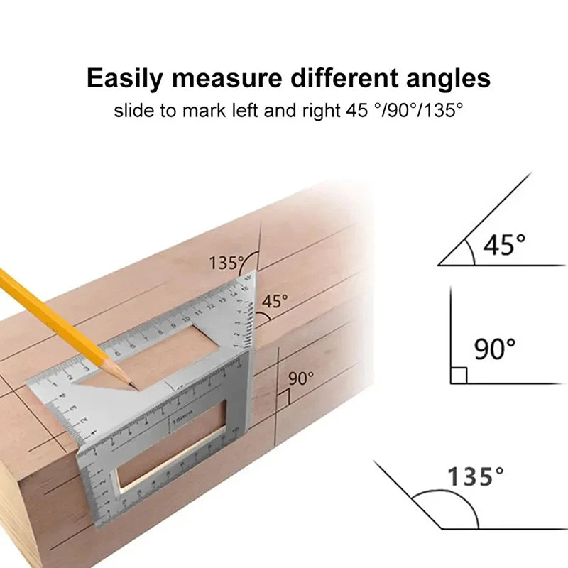 Aluminum Alloy Angle Ruler 45 & 90 Degree Marking Gauge Tool Angle Marking Gauge SPOT