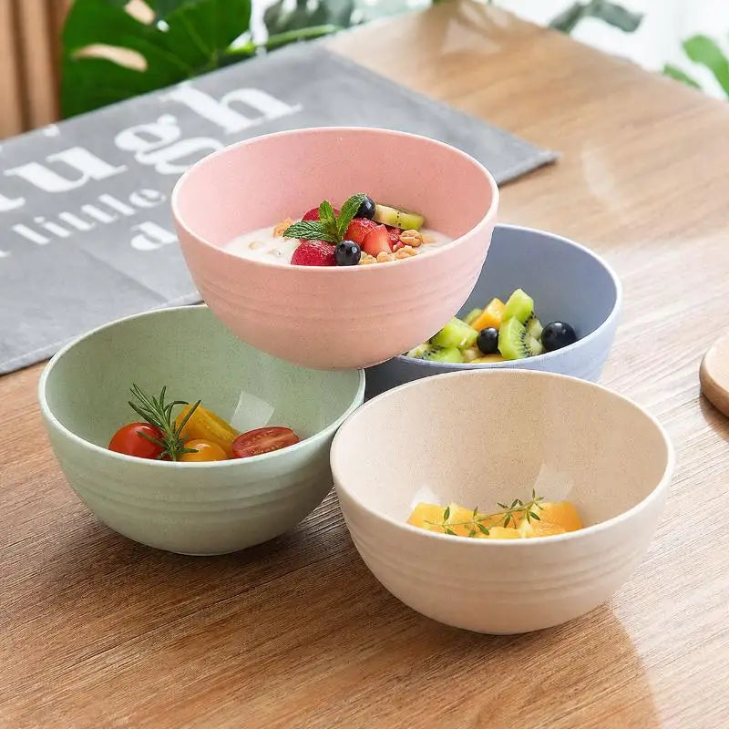 4-Pack Wheat Straw Bowls – Microwave & Dishwasher Safe Bowl Set SPOT