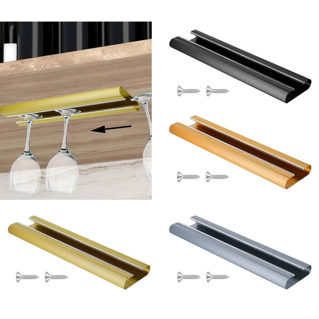 Under-Cabinet Wine Glass Rack – No-Drill Stemware Holder Wine Glass Rack SPOT