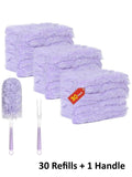 Heavy-Duty Fluffy Fiber Duster Set – Multi-Surface Cleaning Tool Duster Cleaning Set SPOT 30 Refills 1 Handl