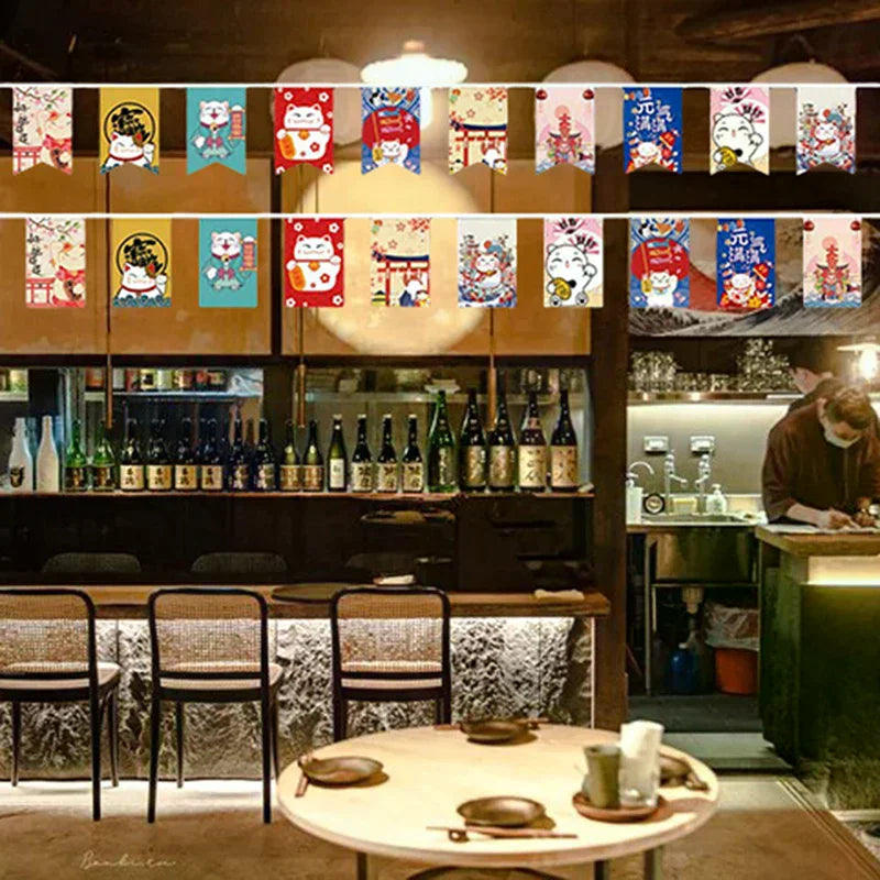 Japanese Lucky Cat Bunting Banner – Party & Restaurant Decor Party Bunting Banner SPOT