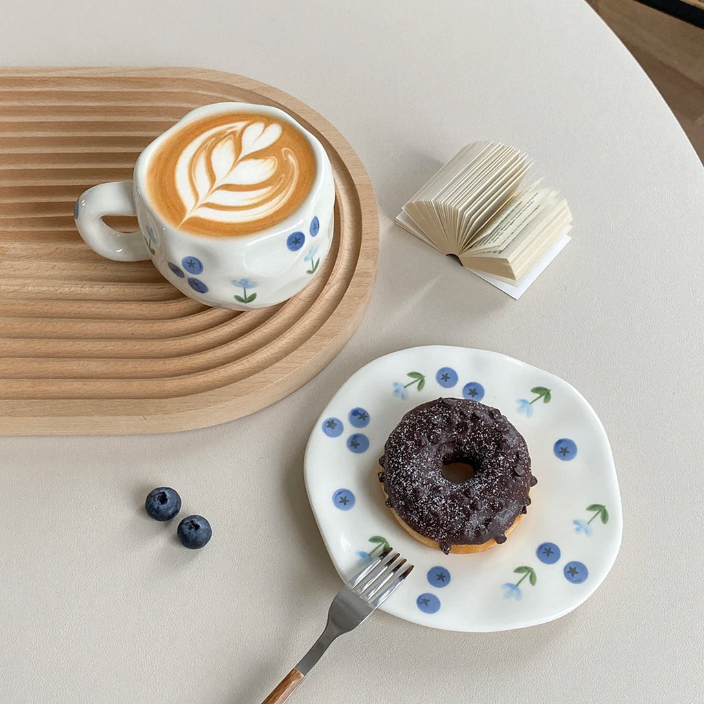 Hand-Painted Floral Ceramic Cup & Saucer Set | Porcelain Ceramic Cup & Saucer SPOT