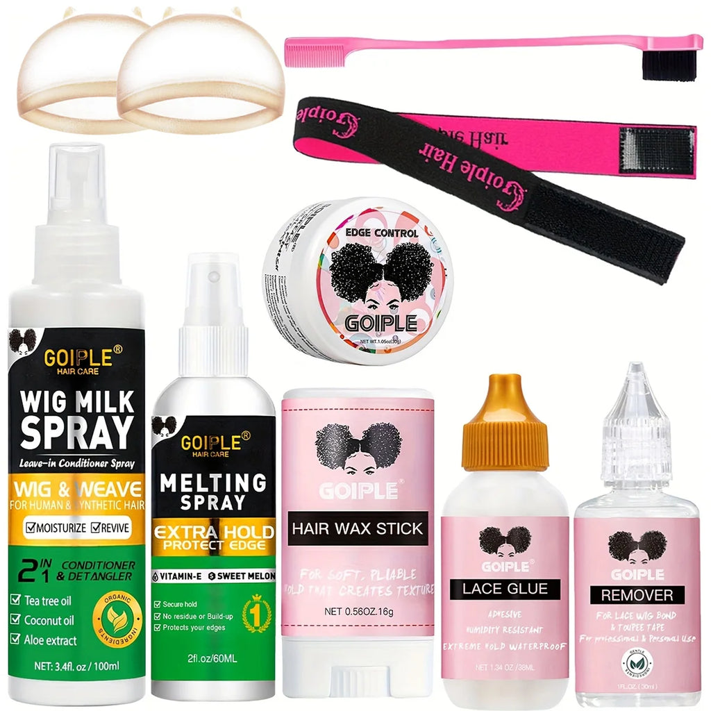 Goiple Wig Care Set – Lace Glue, Melting Spray & Edge Control Wig Care Set SPOT 100-60-16-30-38-30